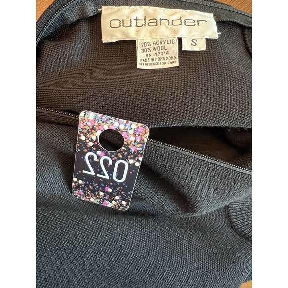 Vintage Outlander Wool Blend Sweater Dress Black Evening Work Office Wear Small - Picture 6 of 6